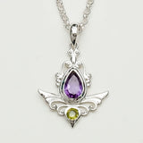 Mohnaa Silver Pendant with Amethyst Gemstone - Mohnaa Jewels