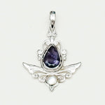 Mohnaa Silver Pendant with Lolite Gemstone - Mohnaa Jewels