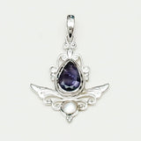 Mohnaa Silver Pendant with Lolite Gemstone - Mohnaa Jewels