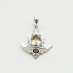 Mohnaa Silver Pendant with Citrine Gemstone - Mohnaa Jewels