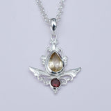 Mohnaa Silver Pendant with Citrine Gemstone - Mohnaa Jewels