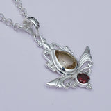 Mohnaa Silver Pendant with Citrine Gemstone - Mohnaa Jewels