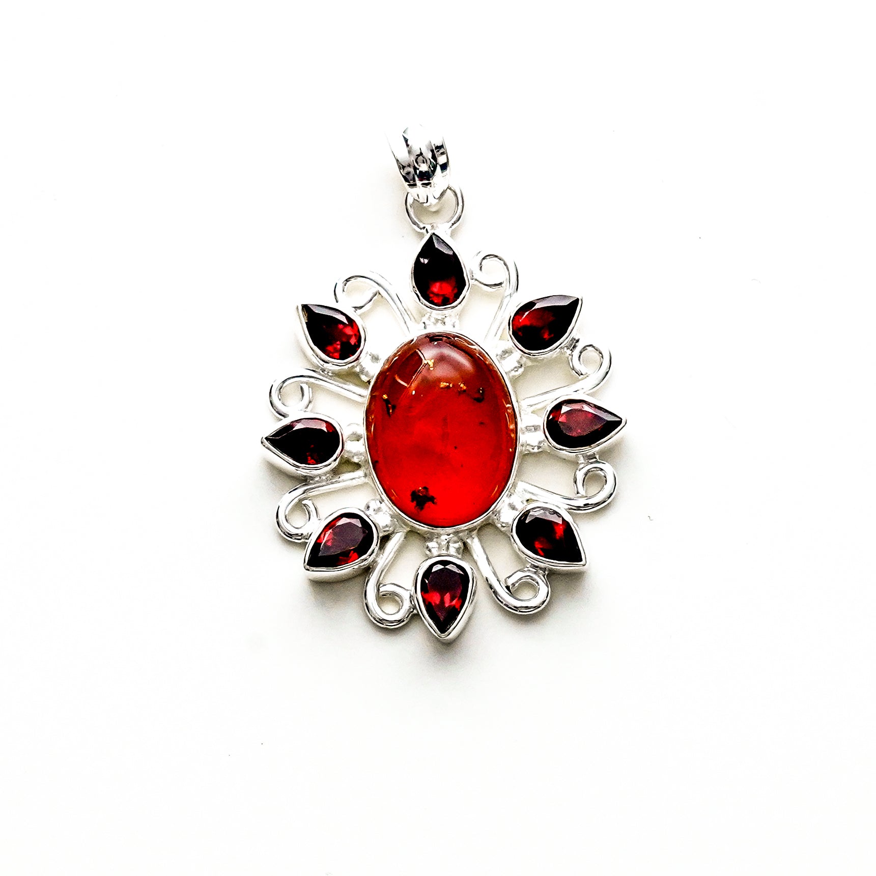 Sun Pendants With Multi Gemstone in High Quality 925 Solid Silver 1 - Mohnaa Jewels