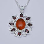 Sun Pendants With Multi Gemstone in High Quality 925 Solid Silver 1 - Mohnaa Jewels