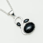 Swan Pendant With Black Onyx in Quality 925 Sterling Silver - Mohnaa Jewels