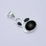 Swan Pendant With Black Onyx in Quality 925 Sterling Silver - Mohnaa Jewels