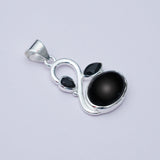 Swan Pendant With Black Onyx in Quality 925 Sterling Silver - Mohnaa Jewels