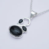 Swan Pendant With Black Onyx in Quality 925 Sterling Silver - Mohnaa Jewels