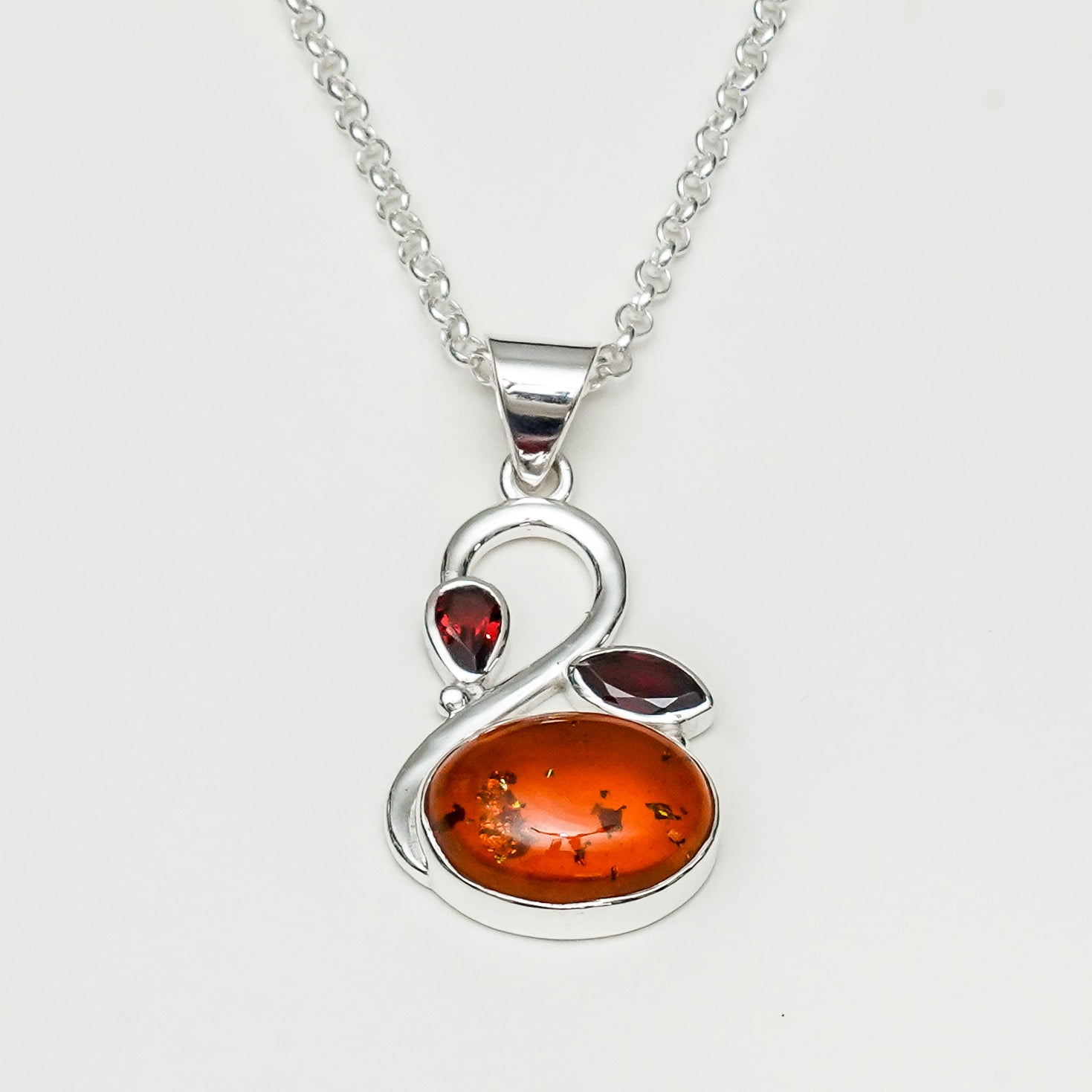 Swan Pendant With Multi Gemstone in High Quality 925 Sterling Silver - Mohnaa Jewels