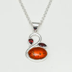 Swan Pendant With Multi Gemstone in High Quality 925 Sterling Silver - Mohnaa Jewels