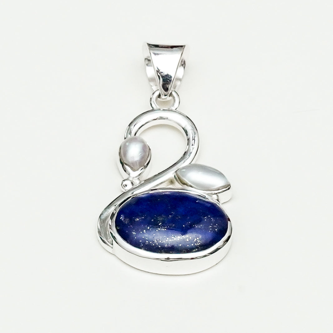 Swan Pendant With Multi Gemstone in High Quality 925 Sterling Silver 2 - Mohnaa Jewels