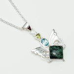 Big Wing Pendant with Multi Gemstone in 925 Sterling Silver 1 - Mohnaa Jewels