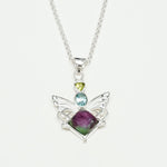 Big Wing Pendant with Multi Gemstone in 925 Sterling Silver 3 - Mohnaa Jewels