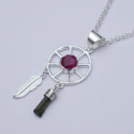 Charm Pendant With Red Gemstone In 925 Solid Silver - Mohnaa Jewels