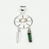 Charm Pendant With Pearl Gemstone In 925 Solid Silver - Mohnaa Jewels