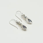 Leaf Earring With Semi Precious Iolite Gemstone In Solid 925 Sterling Silver - Mohnaa Jewels