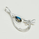 Dragonfly Pendent With Sodalite Gemstone In 925 Sterling Silver - Mohnaa Jewels