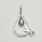 Dragonfly Pendent With Sodalite Gemstone In 925 Sterling Silver - Mohnaa Jewels