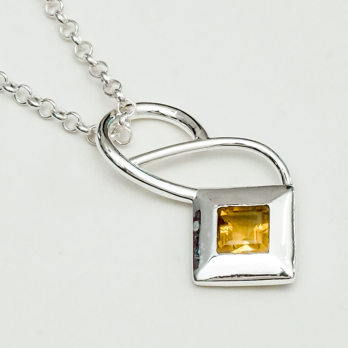 Designer Pendants With Citrine Gemstone In 925 Sterling Silver - Mohnaa Jewels