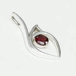 Garnet Gemstone Heart Pendent in Solid Sterling Silver - Mohnaa Jewels