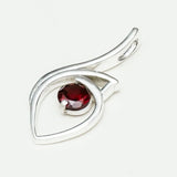 Garnet Gemstone Heart Pendent in Solid Sterling Silver - Mohnaa Jewels