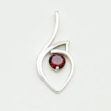 Garnet Gemstone Heart Pendent in Solid Sterling Silver - Mohnaa Jewels