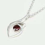 Garnet Gemstone Heart Pendent in Solid Sterling Silver - Mohnaa Jewels