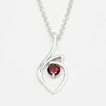 Garnet Gemstone Heart Pendent in Solid Sterling Silver - Mohnaa Jewels