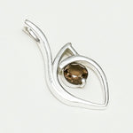 Smokey Gemstone Heart Pendent in Solid Sterling Silver - Mohnaa Jewels