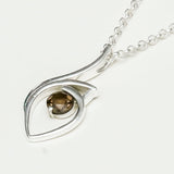 Smokey Gemstone Heart Pendent in Solid Sterling Silver - Mohnaa Jewels