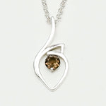 Smokey Gemstone Heart Pendent in Solid Sterling Silver - Mohnaa Jewels