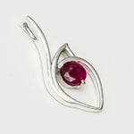 Red Gemstone Heart Pendent in Solid Sterling Silver - Mohnaa Jewels