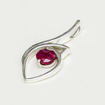 Red Gemstone Heart Pendent in Solid Sterling Silver - Mohnaa Jewels