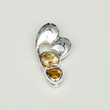 Designer Heart Handmade Pendants With Citrine Gemstone In 925 Sterling Silver - Mohnaa Jewels