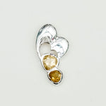 Designer Heart Handmade Pendants With Citrine Gemstone In 925 Sterling Silver - Mohnaa Jewels