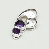 Designer Heart Handmade Pendants With Amethyst Gemstone In 925 Sterling Silver - Mohnaa Jewels