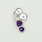 Designer Heart Handmade Pendants With Amethyst Gemstone In 925 Sterling Silver - Mohnaa Jewels