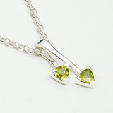 Arrow Pendant With Peridot Gemstone In Sterling Silver - Mohnaa Jewels