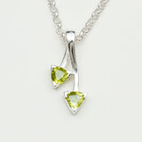 Arrow Pendant With Peridot Gemstone In Sterling Silver - Mohnaa Jewels