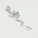 Modern Flower Pendent With Blue Topaz Gemstone In Solid Sterling Silver - Mohnaa Jewels