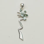 Modern Flower Pendent With Blue Topaz Gemstone In Solid Sterling Silver - Mohnaa Jewels