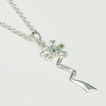 Modern Flower Pendent With Blue Topaz Gemstone In Solid Sterling Silver - Mohnaa Jewels