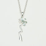 Modern Flower Pendent With Blue Topaz Gemstone In Solid Sterling Silver - Mohnaa Jewels