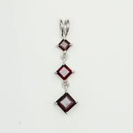 Simple Pendent with Garnet Gemstone in 925 Silver Pendants - Mohnaa Jewels