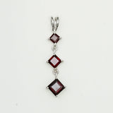 Simple Pendent with Garnet Gemstone in 925 Silver Pendants - Mohnaa Jewels