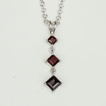 Simple Pendent with Garnet Gemstone in 925 Silver Pendants - Mohnaa Jewels