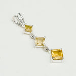 Simple Pendent with Citrine Gemstone in 925 Silver Pendants - Mohnaa Jewels