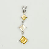 Simple Pendent with Citrine Gemstone in 925 Silver Pendants - Mohnaa Jewels