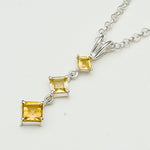 Simple Pendent with Citrine Gemstone in 925 Silver Pendants - Mohnaa Jewels