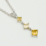 Simple Pendent with Citrine Gemstone in 925 Silver Pendants - Mohnaa Jewels